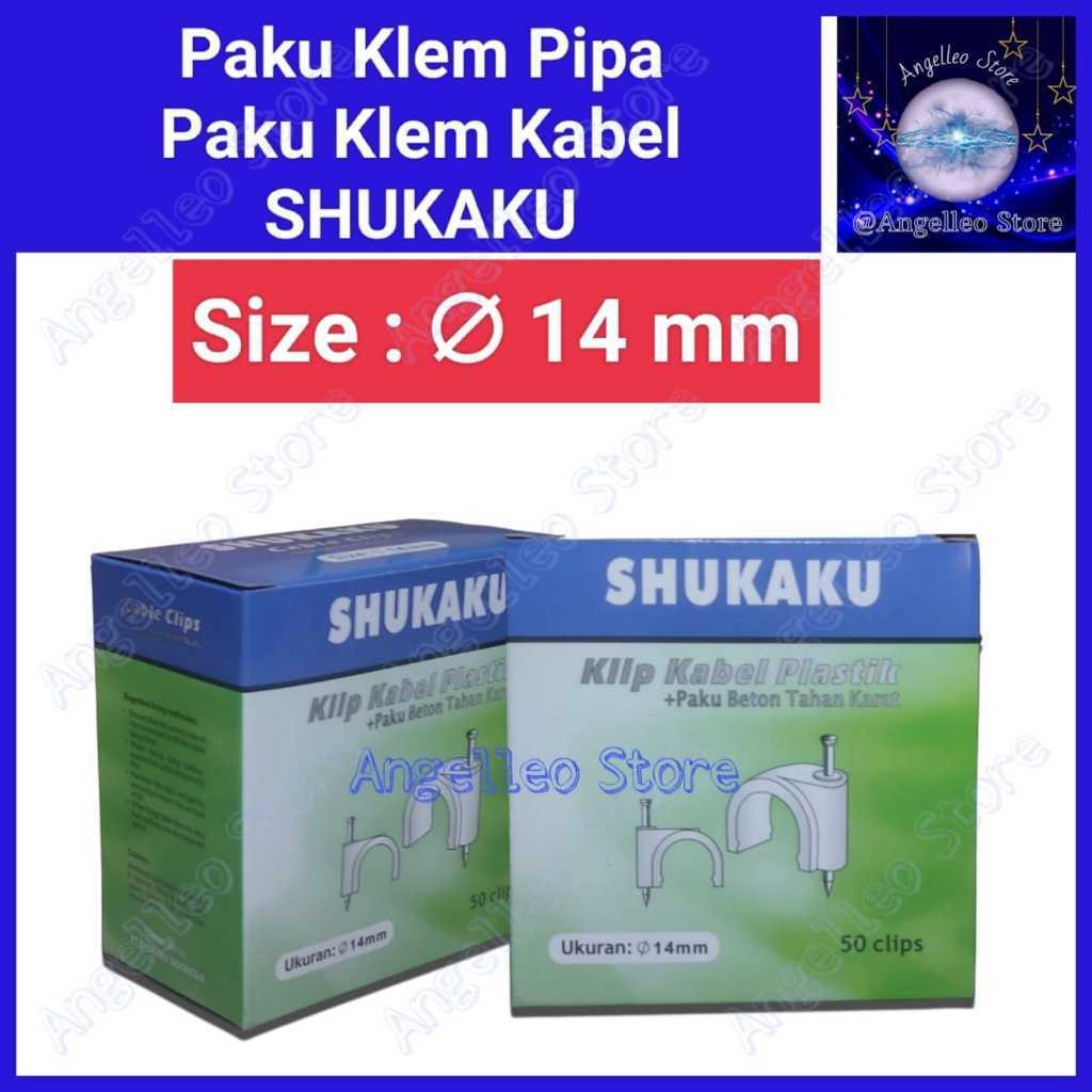 Klem Kabel SHUKAKU 14 mm~Klem Paralon 14 mm~Klem Pipa 14 mm~Putih