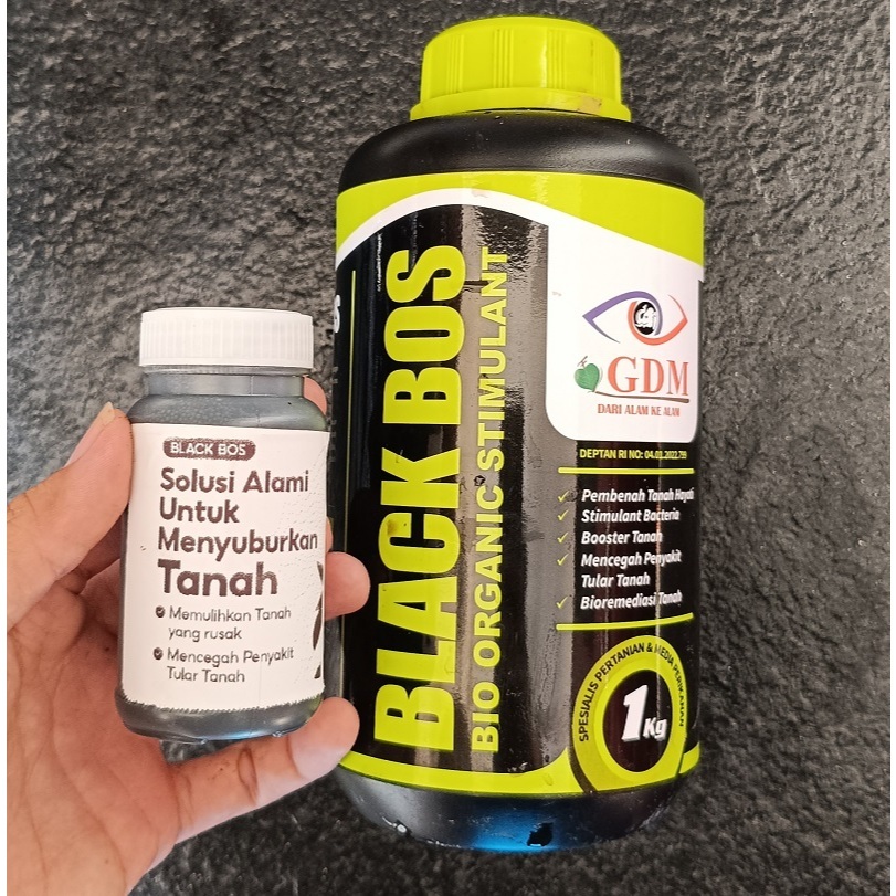 Pupuk GDM Black BOS 100 ml Repacking - Pupuk Black Bos GDM - Pupuk Tanah Rusak GDM Black BOS Booster