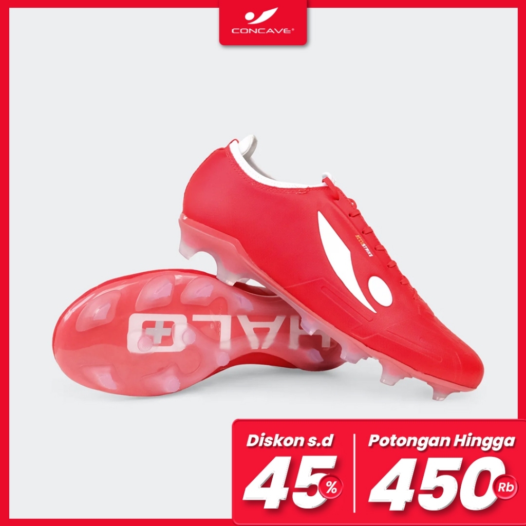 Concave Sepatu Sepak Bola Halo Maze FG Red White