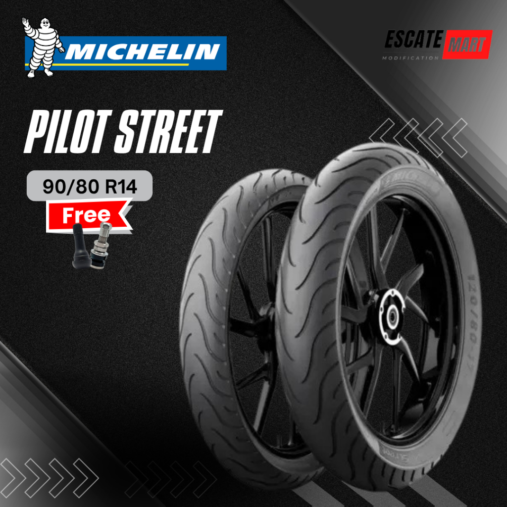 Michelin Pilot Street 90/80-14 Tubeless - Ban Motor Michelin Pilot Street 90/80 Ring 14 Tubeless