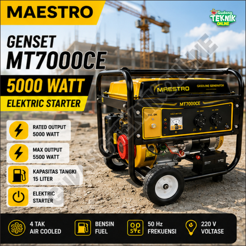 Genset MAESTRO MT7000CE 5000Watt Double Stater / Generator MT 7000 CE 5000W - Genset Generator Gasol