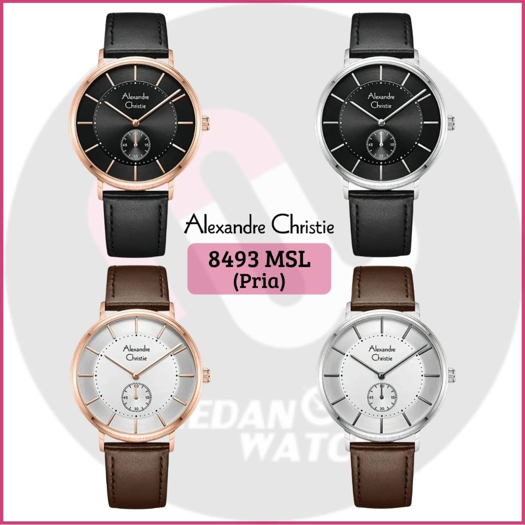 Jam Tangan Pria Analog Alexandre Christie 8493MS AC8493 AC 8493 MS 8493 Original Garansi Resmi