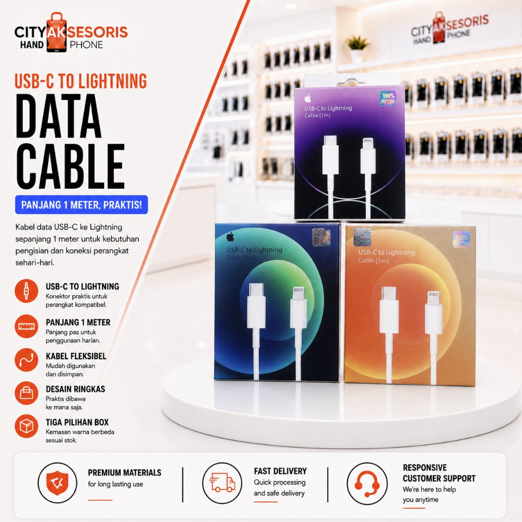 Kabel Data Tipe c to Iph Warna warni Kabel Charger Casan C to ligthning oc