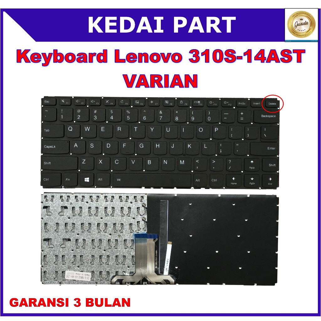 Keyboard Lenovo Ideapad 310s-14AST 510S-14ISK 710S-14 Flex 4-1435 Flex 4-1470 Flex 4-1480 Delete
