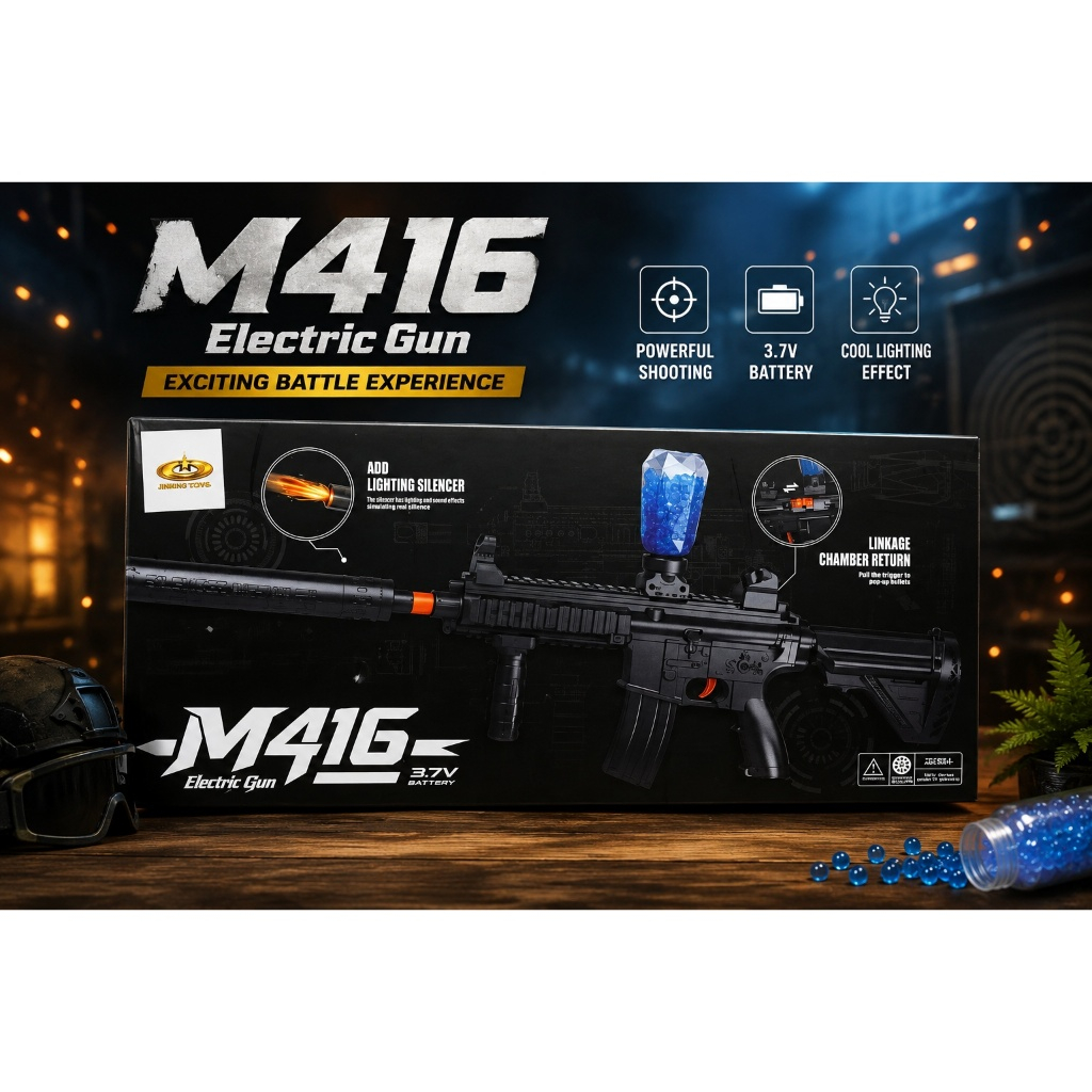 Mainan M416 Electric Gun 3.7V | Toy Gun M416 dengan Efek Lampu | Mainan Anak & Koleksi