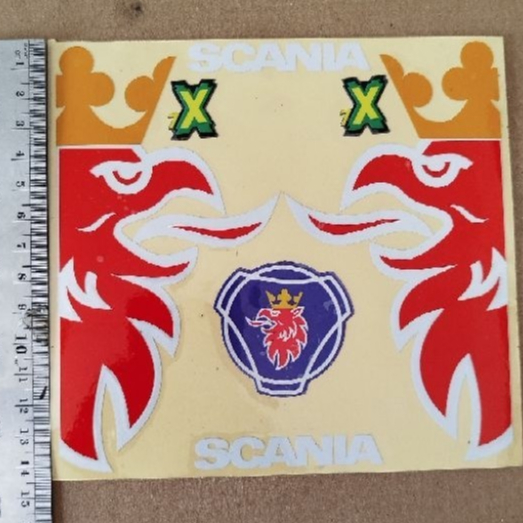 stiker logo SCANIA ukuran besar untuk RC SCANIA skala 1:18 dan skala 1:14