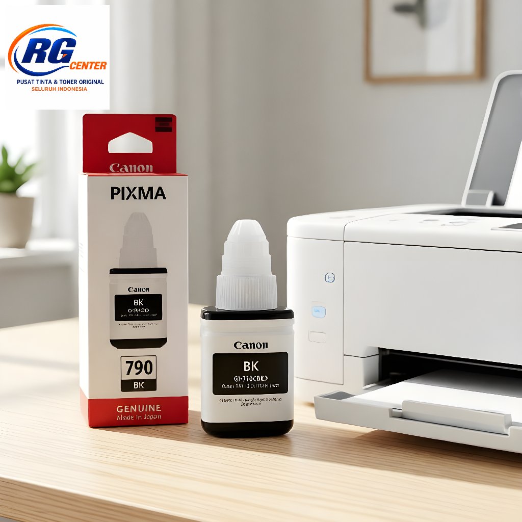 Tinta Canon GI-790 BK Original Tinta Printer 135ml Black Hitam untuk PIXMA G1000 G1010 G2000 G2010 G