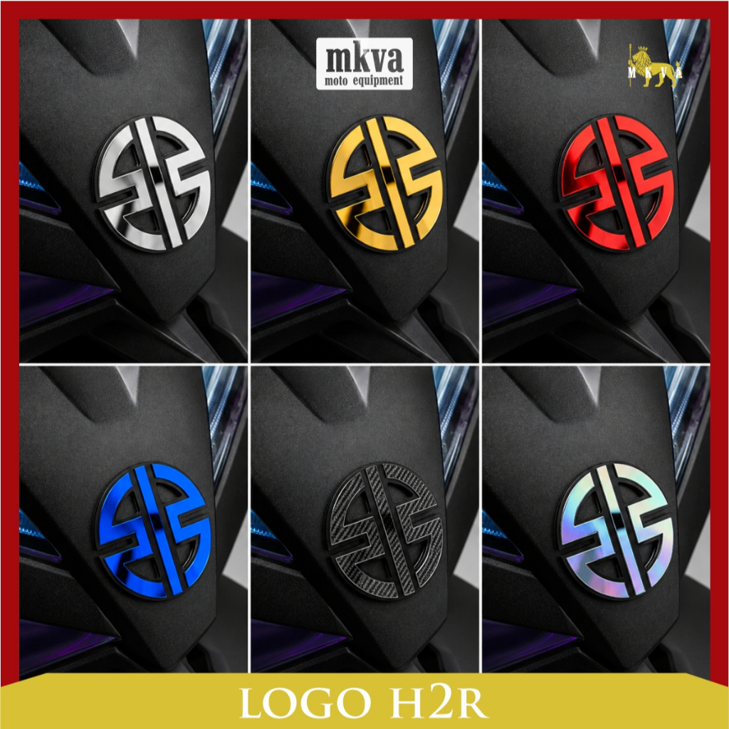 logo emblem H2R kawasaki variasi motor emblem timbul