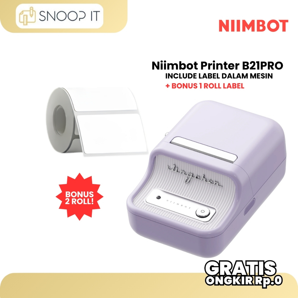 Printer Label Thermal Bluetooth NIIMBOT B21Pro  Mini Portable Alat Cetak Foto Resi Stiker Nama Aesth