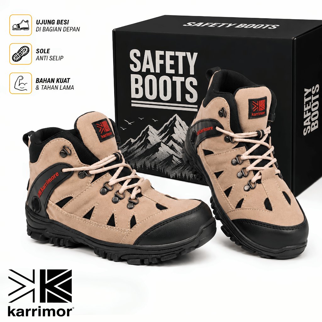 Sepatu Gunung Pria Karrimor Boots Safety Ujung Besi Karrimor Tactical Tracking Hiking Sepatu Muncak 