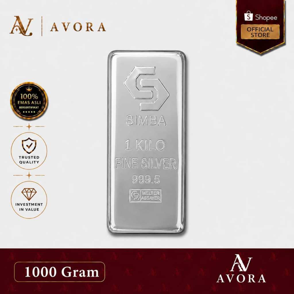 Avora Silver Perak Logam Mulia Simba LM 1000 Gram Tahun 2026