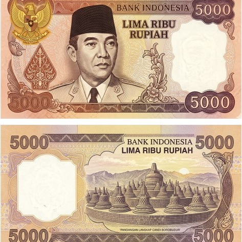 5000 Lima Ribu Rupiah Tema Soekarno dan Borobudur Novelty Fantasi