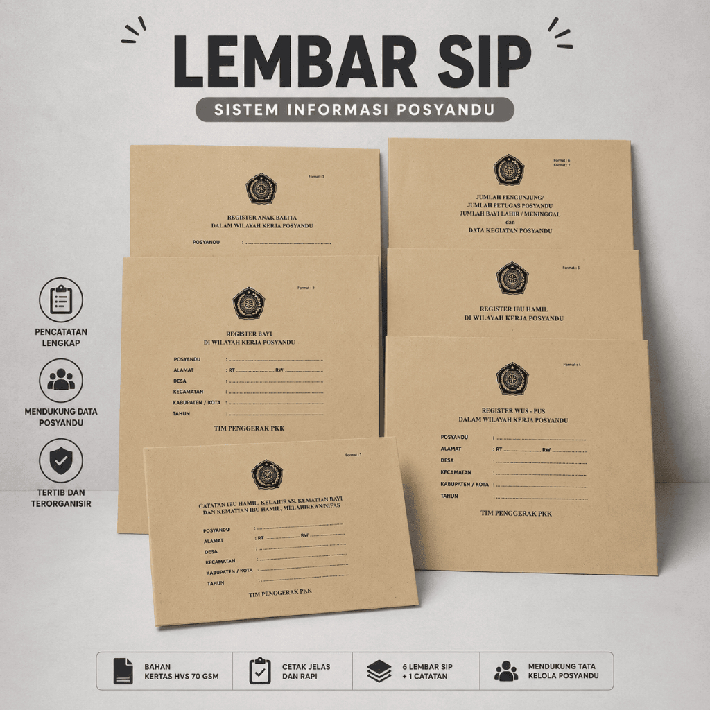 Format SIP Posyandu - SIP Paket Lengkap - Sistem Informasi Posyandu SIP Kit Lengkap Buku Register Po