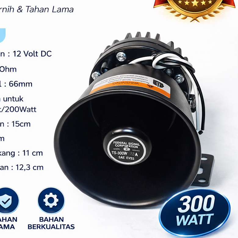 TOA TS300N 300W 12V | HORN SPEAKER SIRINE SIRIP GERIGI | COCOK YD100 YH100 SENKEN LANDUN