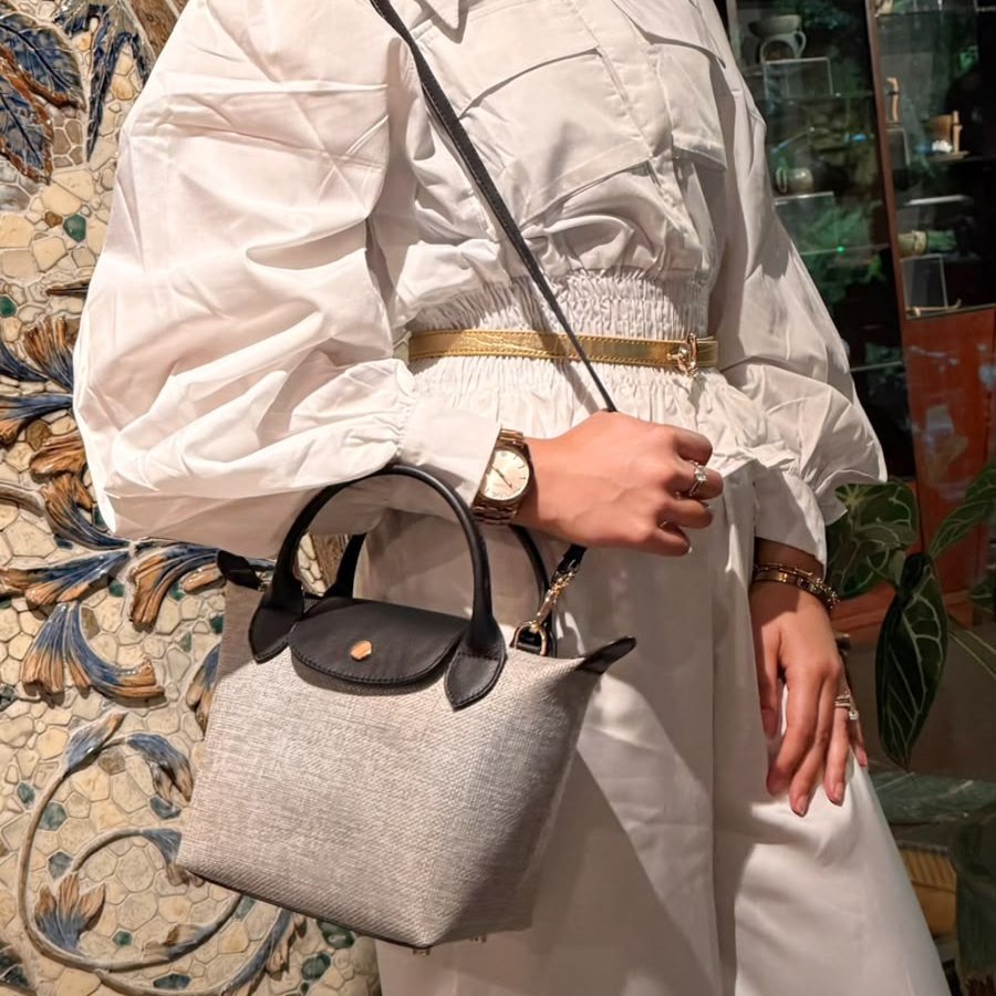 BIYANTIE SLING BAG Bersemi - Canvas Lexus mix Leather Women Slingbag Tas Selempang Wanita Tas Canvas