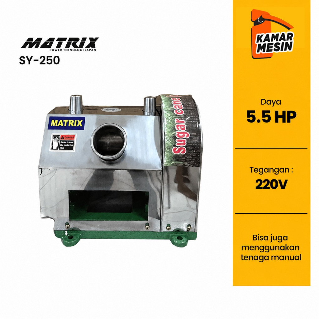 Matrix Mesin Giling Tebu SY-250 Mesin Peras Tebu Bisa Manual Untuk Usaha Es Tebu Matrix
