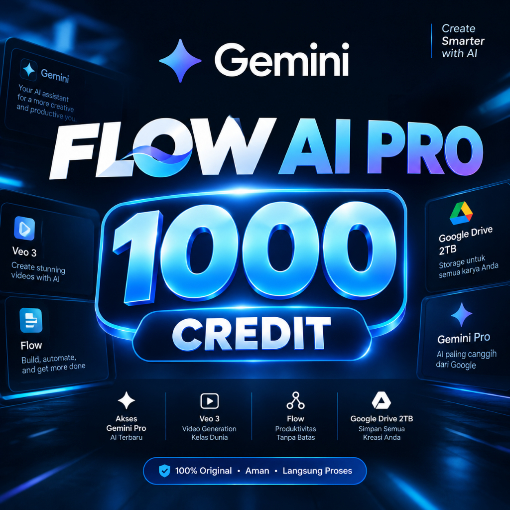 GEMINI FLOW AI PRO 1000 CREDIT LANGSUNG PROSES