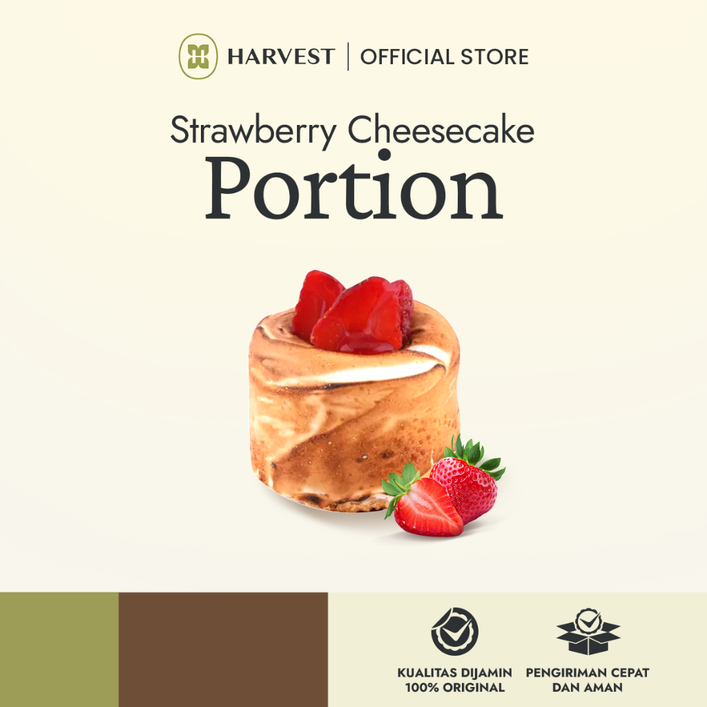 The Harvest Strawberry Cheesecake Portion | Dessert Cake Rasa Strawberry Cheese