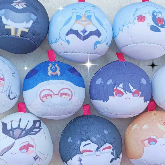 Omanjuu / Bulat Plush Gantungan Kunci / Keychain Genshin Impact Fatui Harbinger Dottore Neuvillette