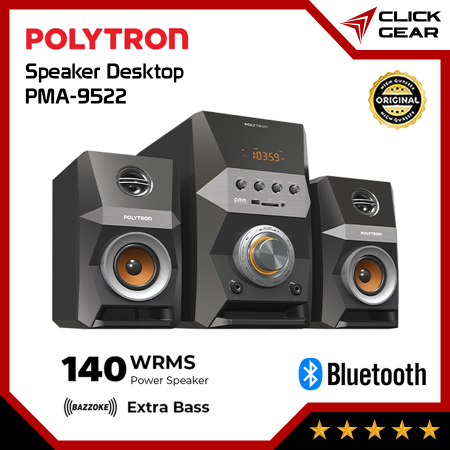 POLYTRON PMA-9522 Speaker Bluetooth 2.1 Multimedia Desktop Subwoofer Extra Bass Trebel Audio System 