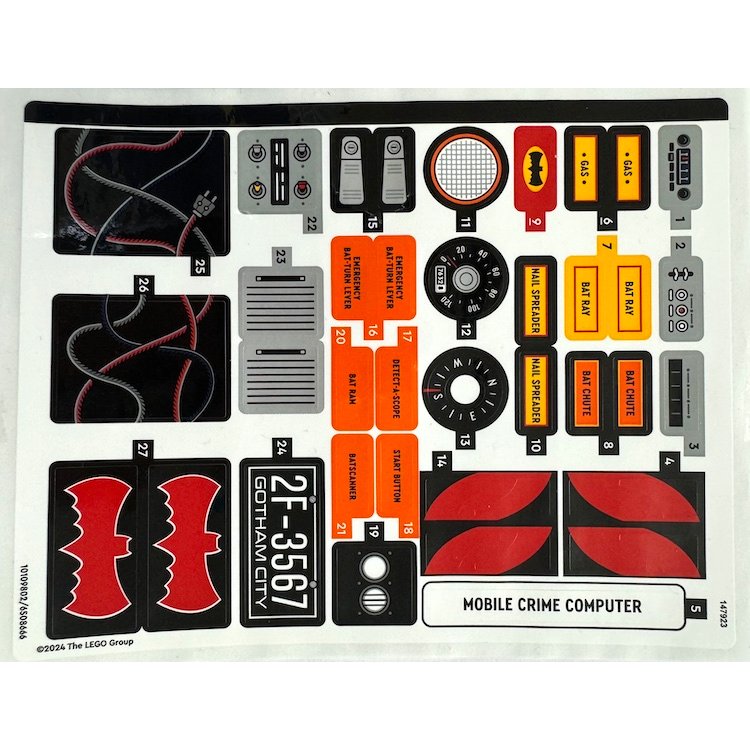 Lego Sticker Part 76328stk01 Sticker Sheet for Set 76328, Sheet 1 - (10109802/6508666)