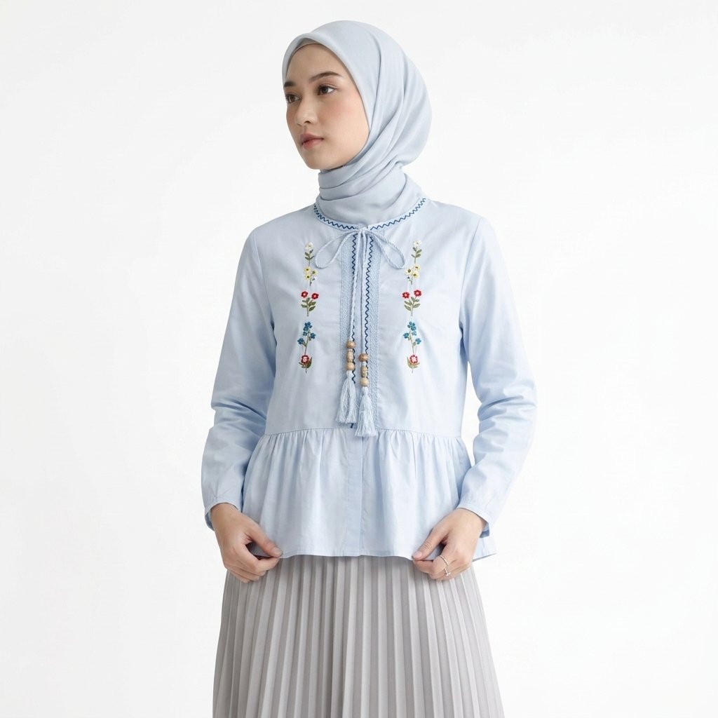 Delova Daily - NESSA BLOUSE CROP  Atasan Katun Premium
