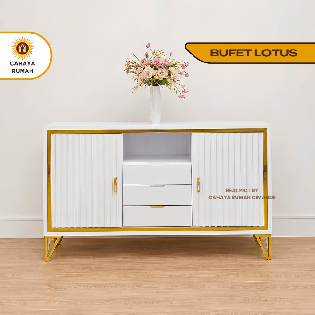 Cahaya Rumah Bojong Gede - Buffet Aesthetic Estetik Lotus / Buffet TV / Meja TV / Meja Kecil / Meja 