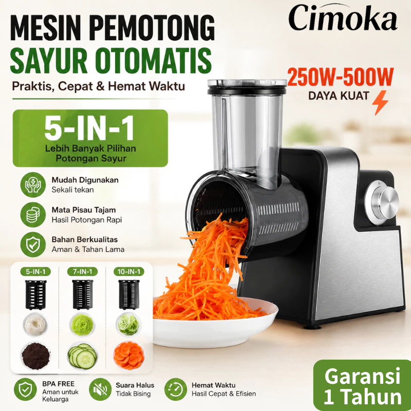 [COD] 5-IN-1/7-IN-1 250W-500W Mesin pemotong sayur otomatis dengan listrik ini adalah alat serba gun