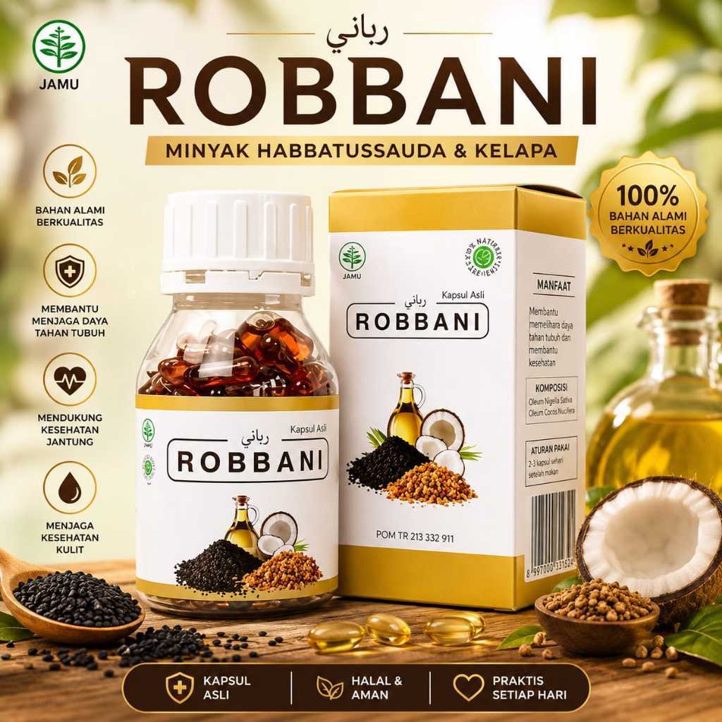 Robbani Kapsul Herbal - Menormalkan Kolesterol, Hipertensi, Asam Urat