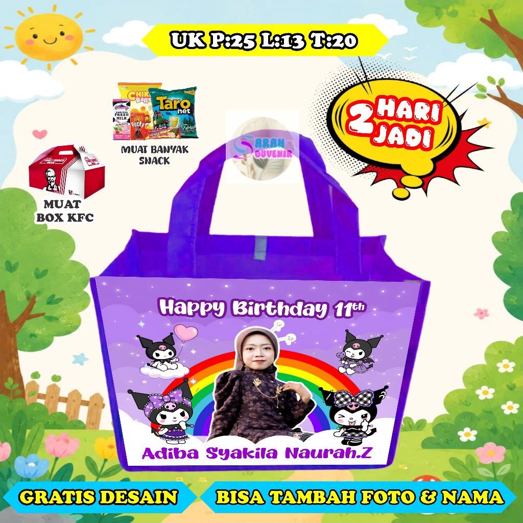 TAS ULTAH MUAT KFC/TAS ULTAH/TAS ULTAH CUSTOM/TAS ULTAH BISA TAMBAH NAMA DAN FOTO/TAS ULTAH ANAK/PRO
