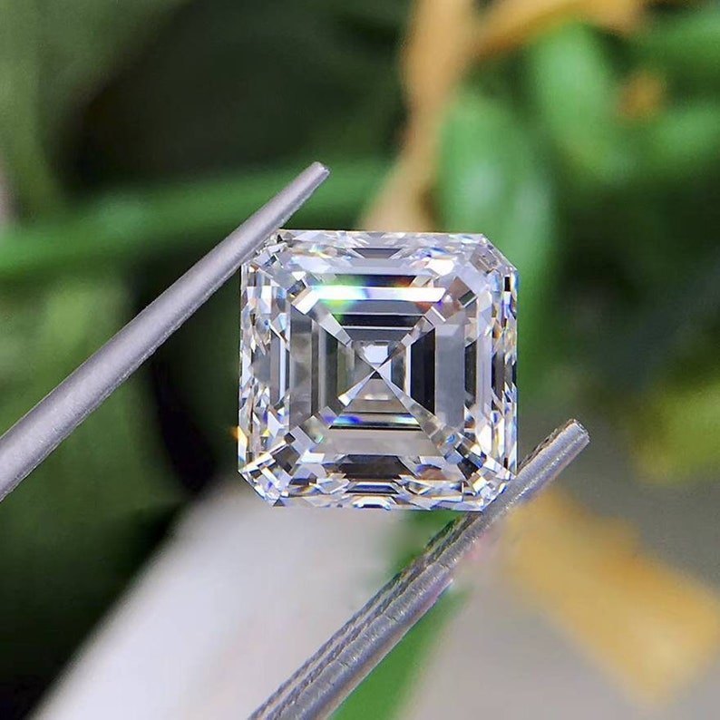Asscher Moissanite GRA Certified