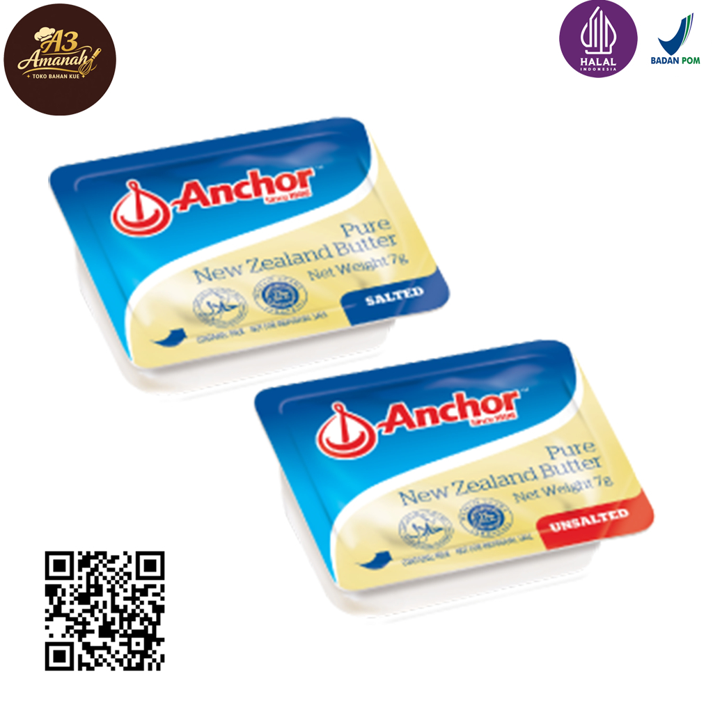 Butter Anchor MPASI - Mentega Mini Cup 7 gram Unsalted/salted- Praktis, Higienis, Halal
