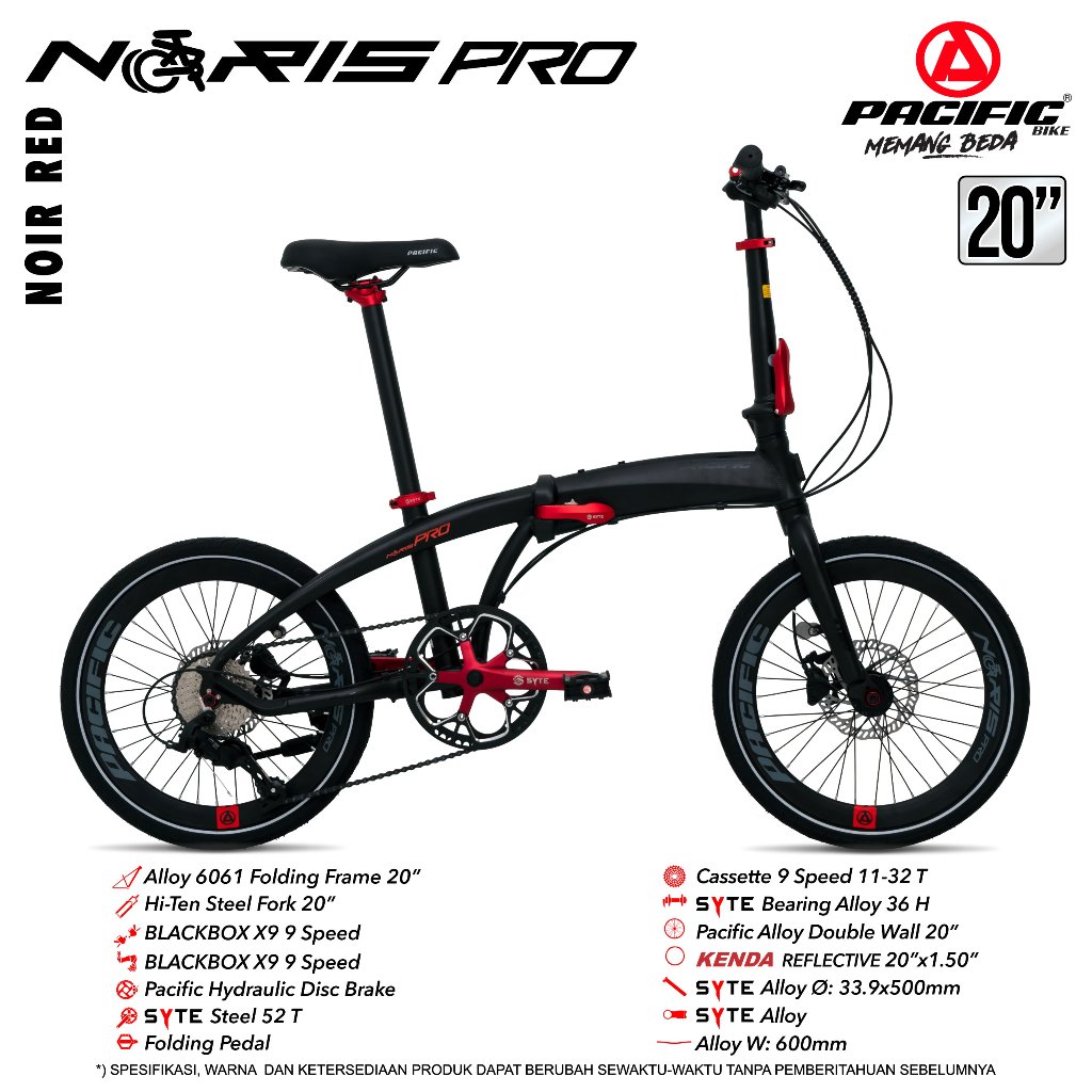 sepeda lipat 20 inch pacific noris pro sepeda lipat dewasa