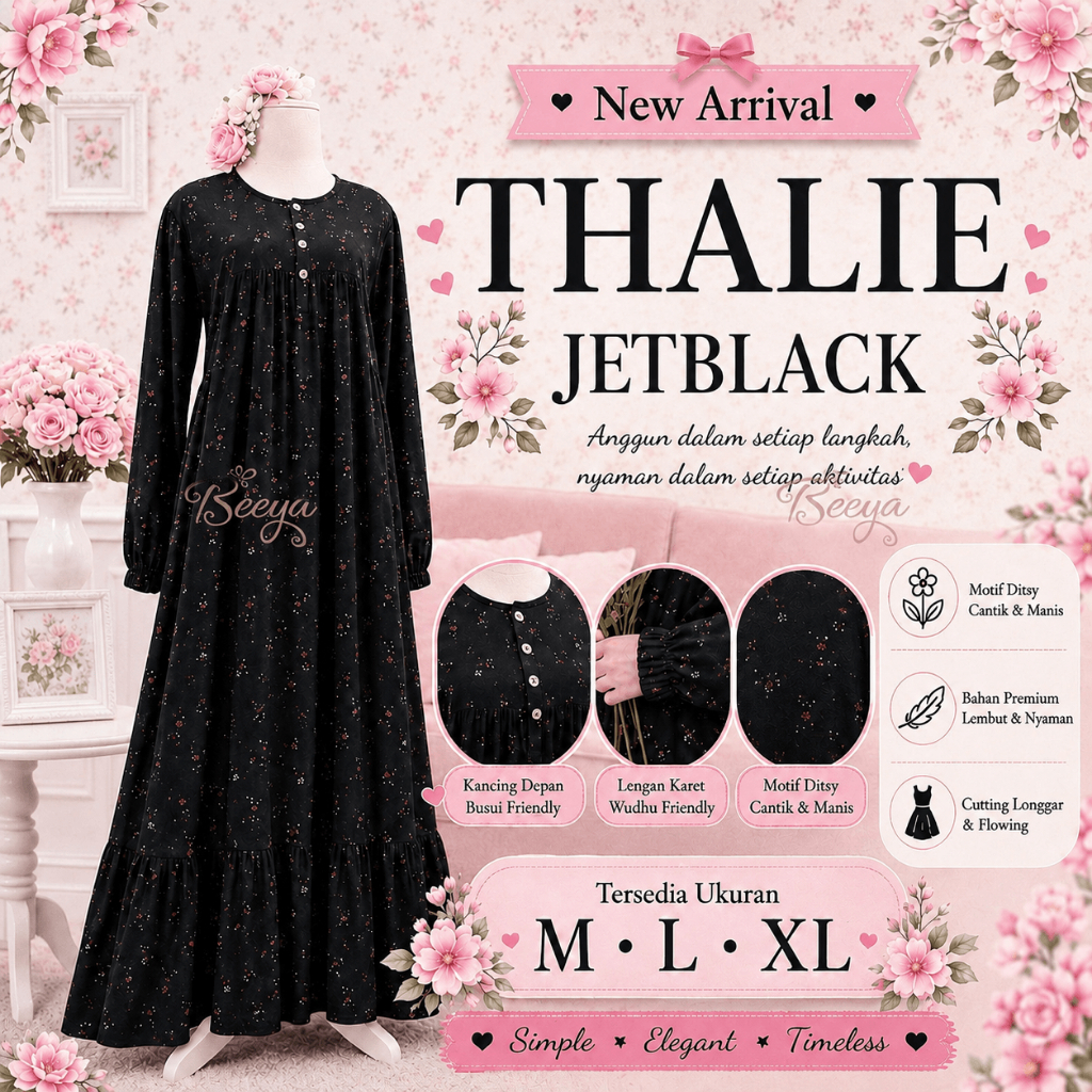 19. Ditsy Agustus Thalie Jetblack M - L - XL
