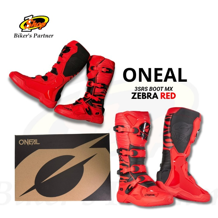 Sepatu Cross Grastrack Oneal 3SRS Mx Boots Zebra