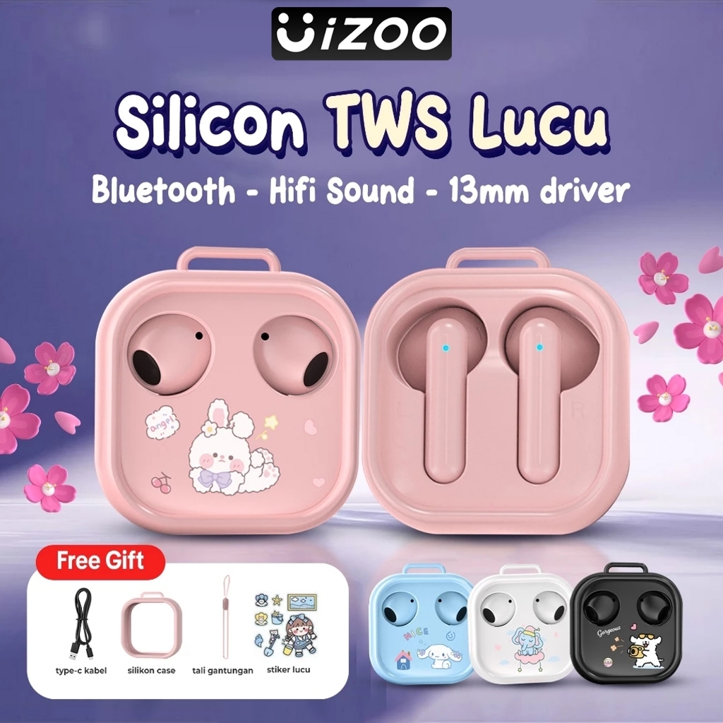 OiZOO TWS EP19C Eaphone 13MM Speaker Loud volume Bluetooth V5.4 With protective cover Lanyard In Ear