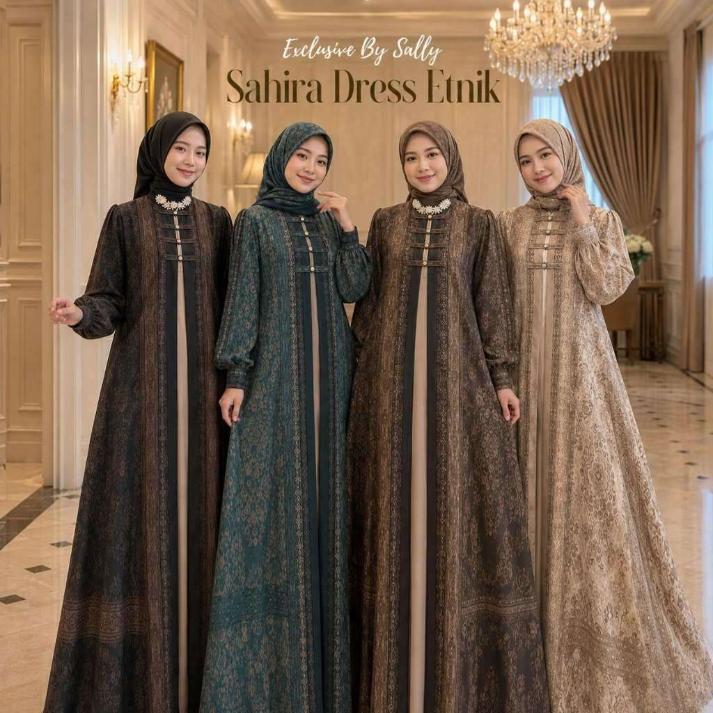 Sally Scarf- SAHIRA DRESS ETNIK- GAMIS  OUTER _VOAL CHASMERE/SARIMBIT KELUARGA, FULL PRINTING- Exclu