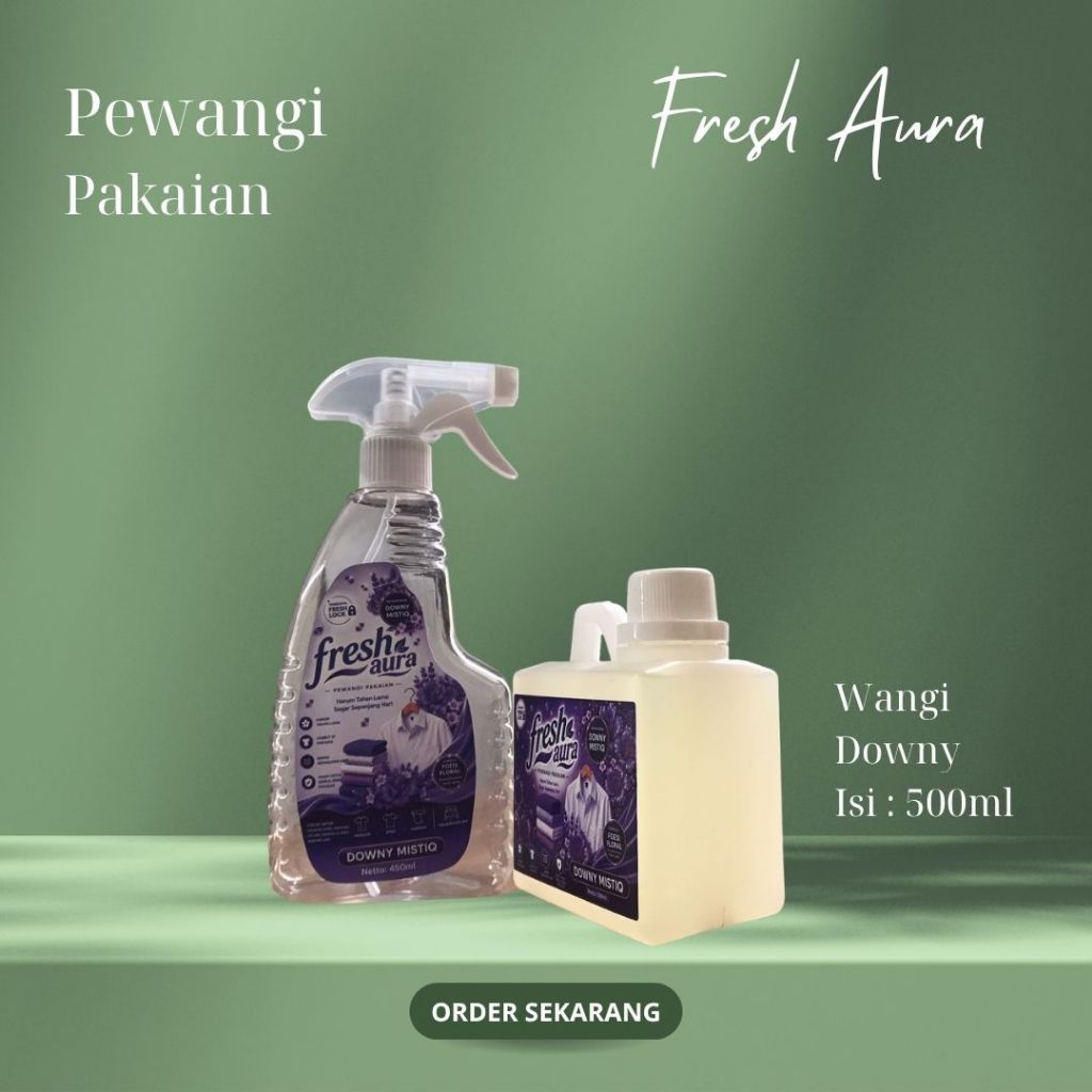 Pewangi Pakaian Fresh Aura Harum Downy Isi 500ml FREE Botol Spray