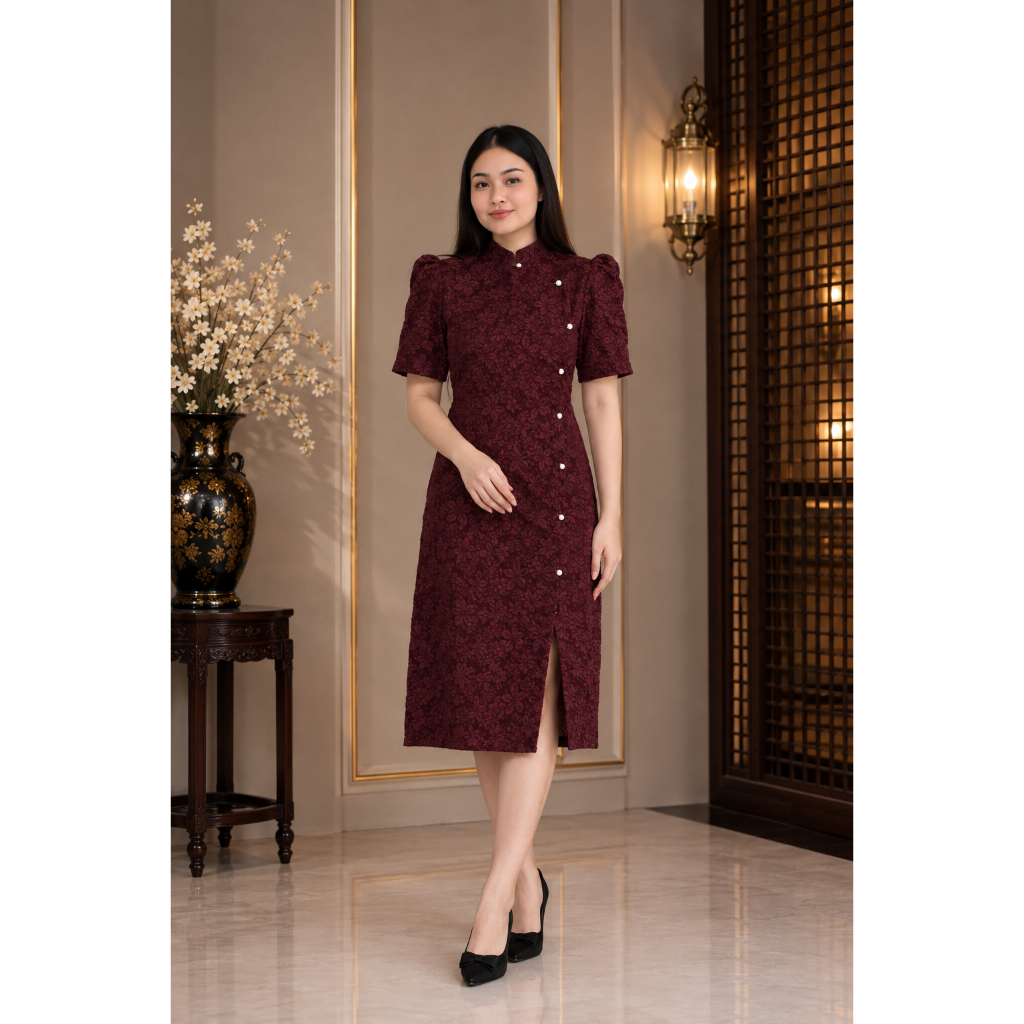 Spesial Dress Midi Isabel Dengan Model Kekinian 2026/ Dress Pesta/ Dress Gereja/ Dress Natal