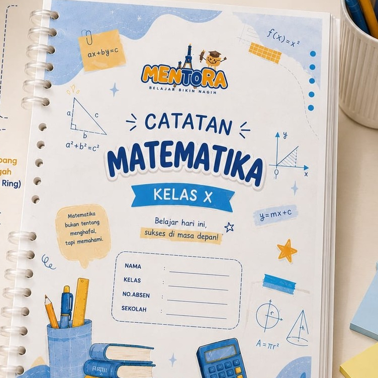Buku Binder Catatan Matematika Kelas X SMA | bonus 10 lembar isi binder