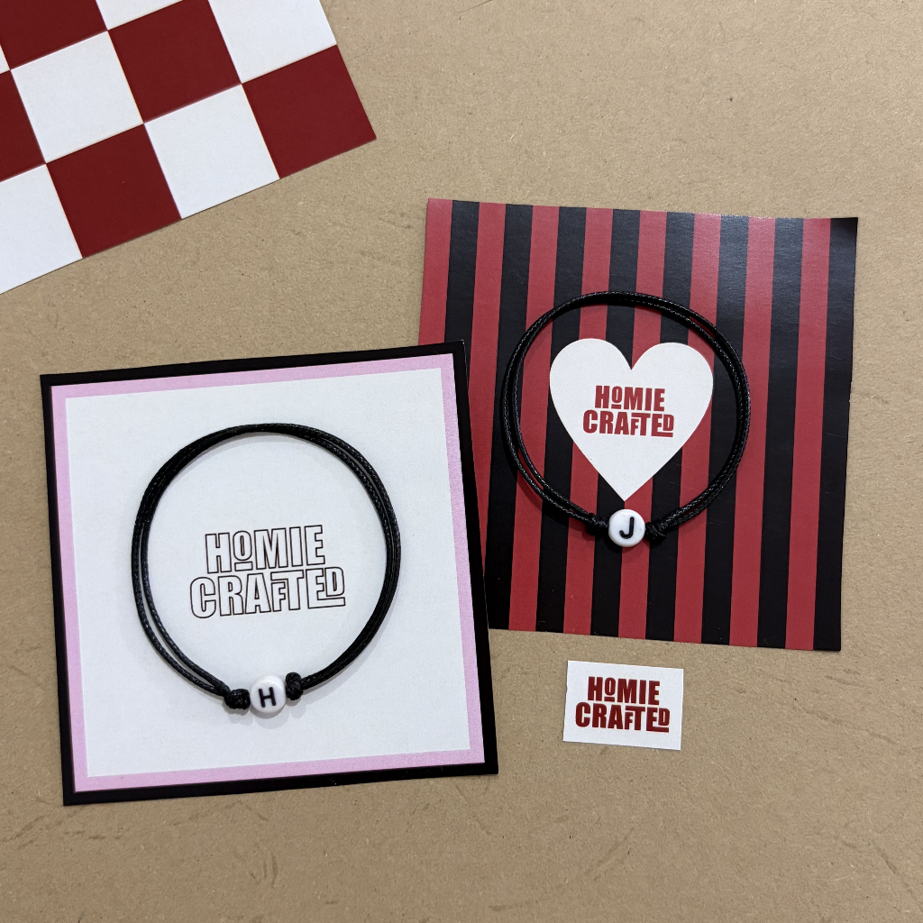 HOMIECRAFTED GELANG TANGAN COUPLE INISIAL NAMA/GELANG TANGAN HURUF/NAMA/BRACELET INITIAL/GELANG TANG