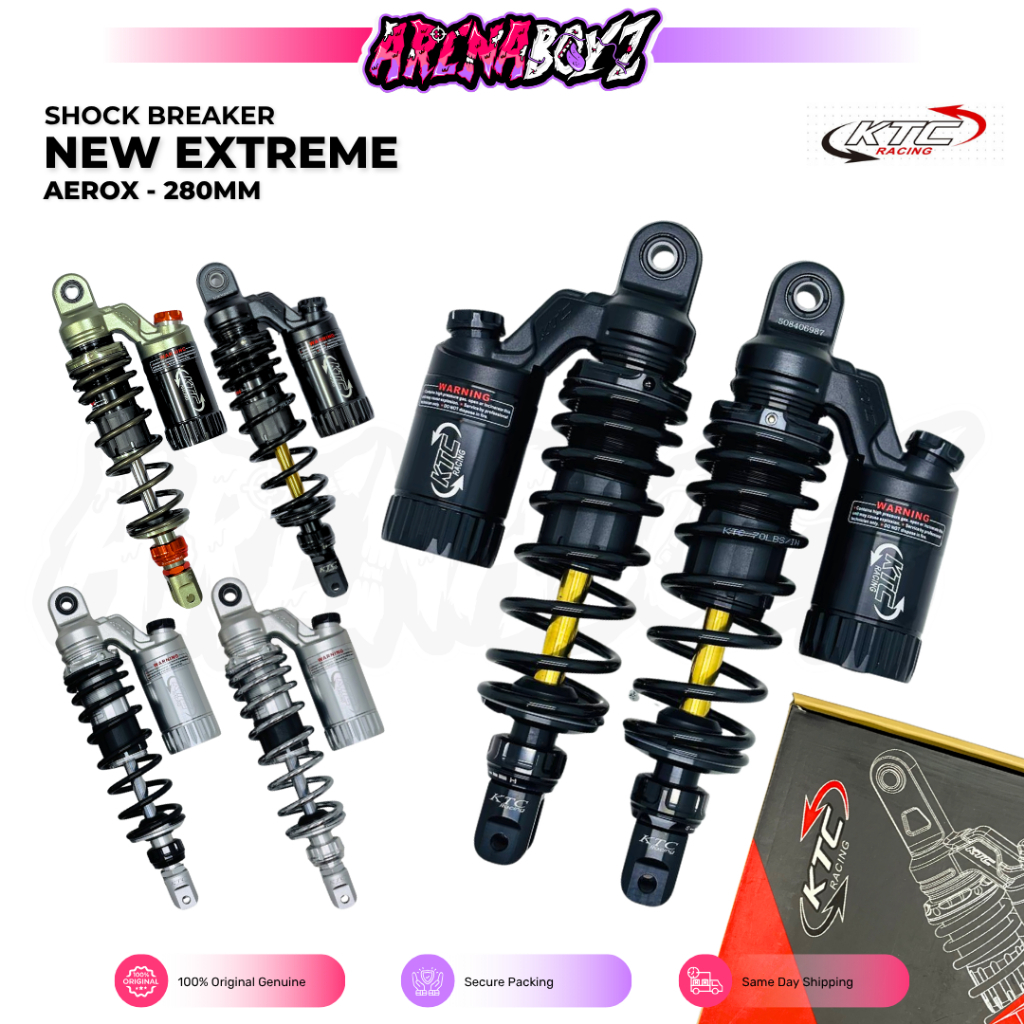 KTC Racing Shockbreaker NEW Extreme Aerox 280mm - Shock Belakang Ktc New Extreme Aerox 280mm Origina