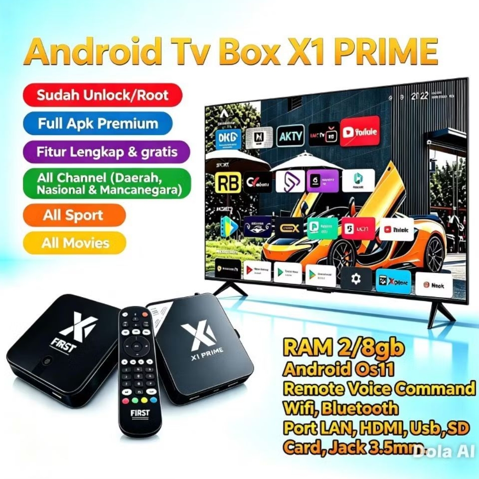 STB X1 Prime Android Sudah unlock Full Apk premium (Murah Berkualitas)