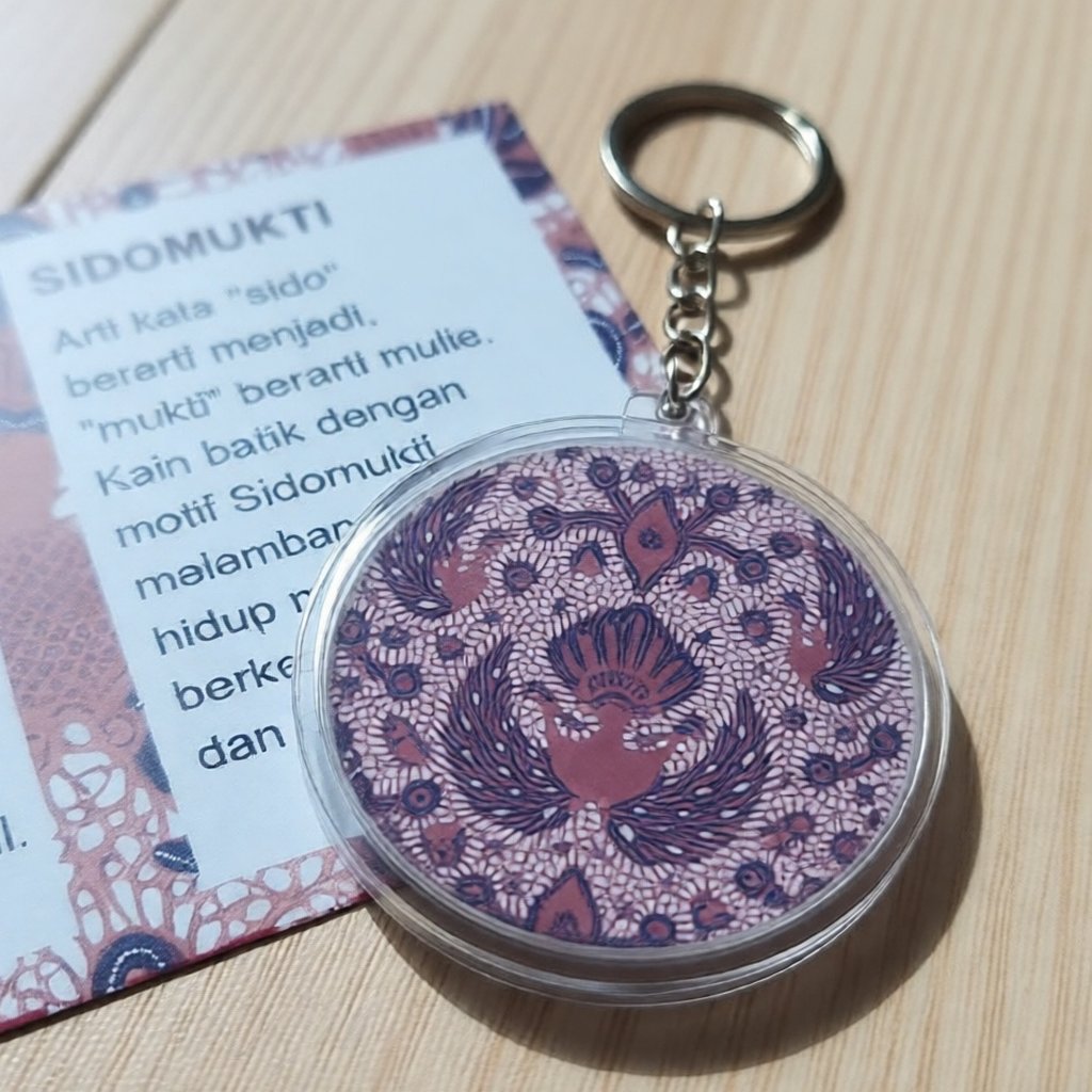 Souvenir Gantungan Kunci Batik Jogja Motif Sidomukti