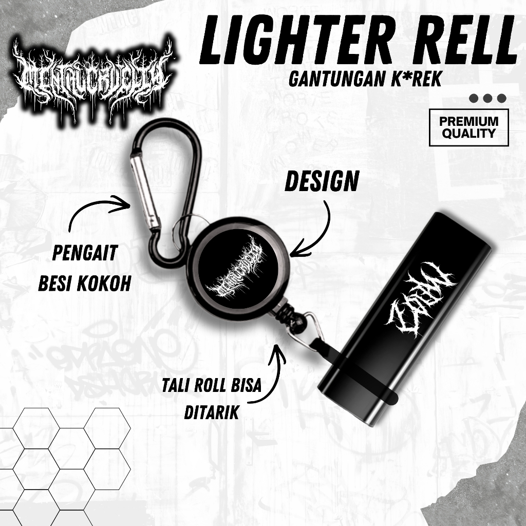 Gantungan Korek MENTAL CRUELTY / Lighter Fleksibel Modern Gantungan Kunci Keychain Simple dan Fleksi