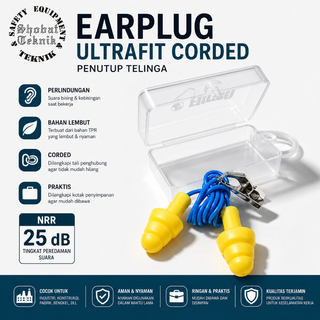 Penutup Telinga - Ear Plug Pelindung Penyumbat Kuping - Peredam Suara - Safety EarPlug