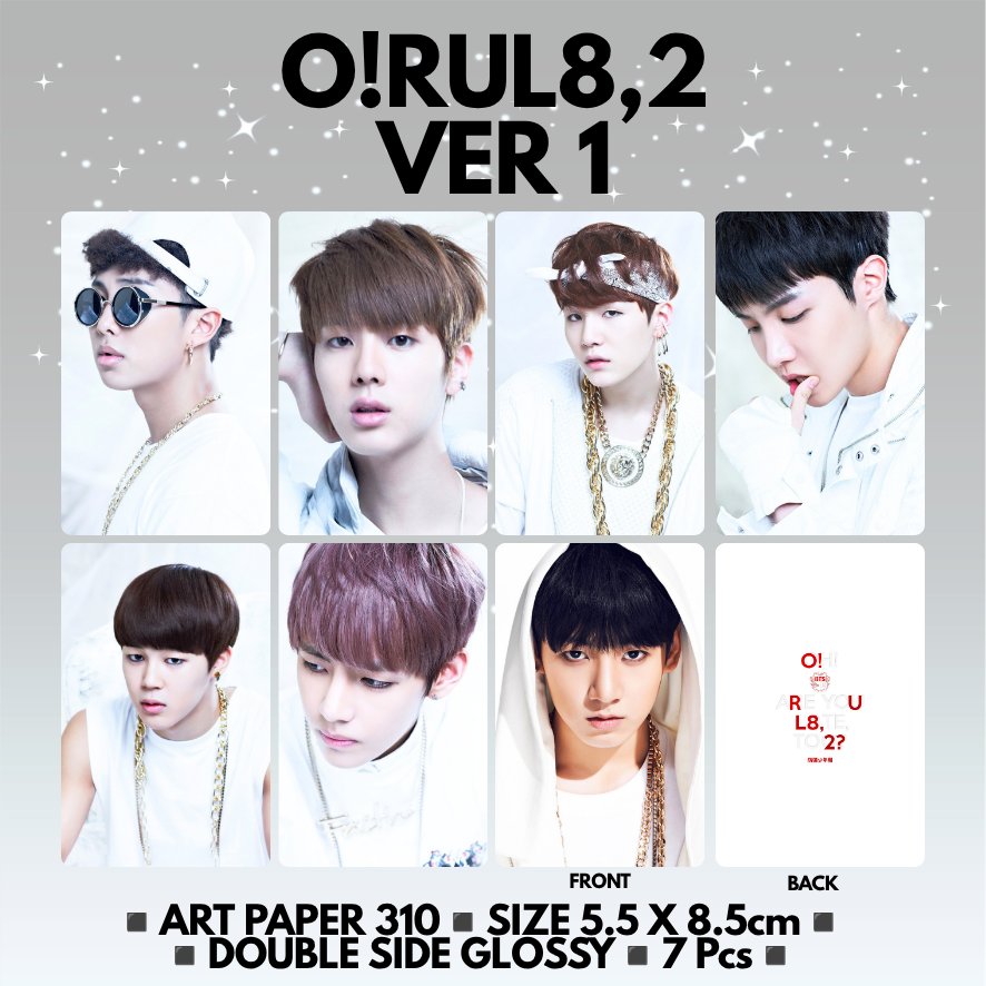 [KUKIRA] Photocard Freebies RM Jin Suga jhope Jimin V Jungkook ORUL8 2