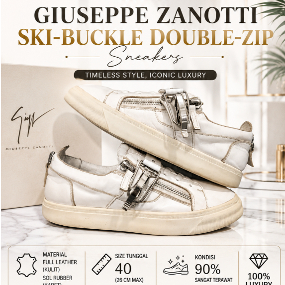 Giuseppe Zanotti Ski-Buckle Double-Zip Sneakers