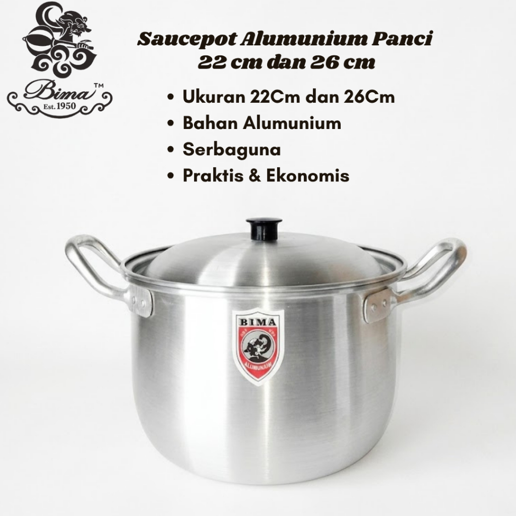 Saucepot Alumunium Panci 22 cm dan 26 cm | Panci Alumunium