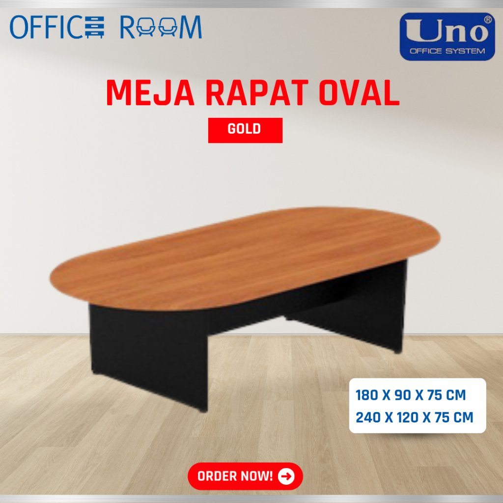 Meja Kerja Oval / Meja Rapat Oval UNO Gold